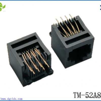 定制批發(fā)RJ45 8P8C全塑直插180度網(wǎng)絡插座PBT材質 rj45母座，pcb jack