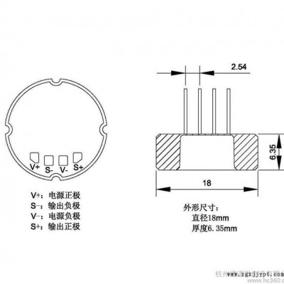 PPS-002-02/2bar(4Pins)陶瓷壓力芯體(芯片)/陶瓷壓力傳感器