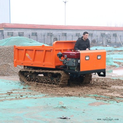 履帶運輸車 山地果園橡膠履帶翻斗車 鏈條式1.2噸履帶爬山王虎 華科