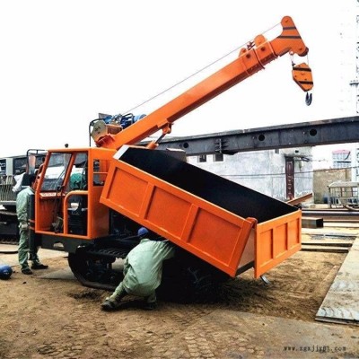 鴻信履帶小型隨車吊 橡膠履帶隨車起重機 山地爬山王隨車吊 伸縮臂式履帶隨車吊