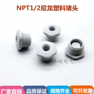 廠家供應(yīng)NPT1/2 M20內(nèi)六角堵頭 螺紋塞頭 孔塞尼龍防塵防水悶盲堵