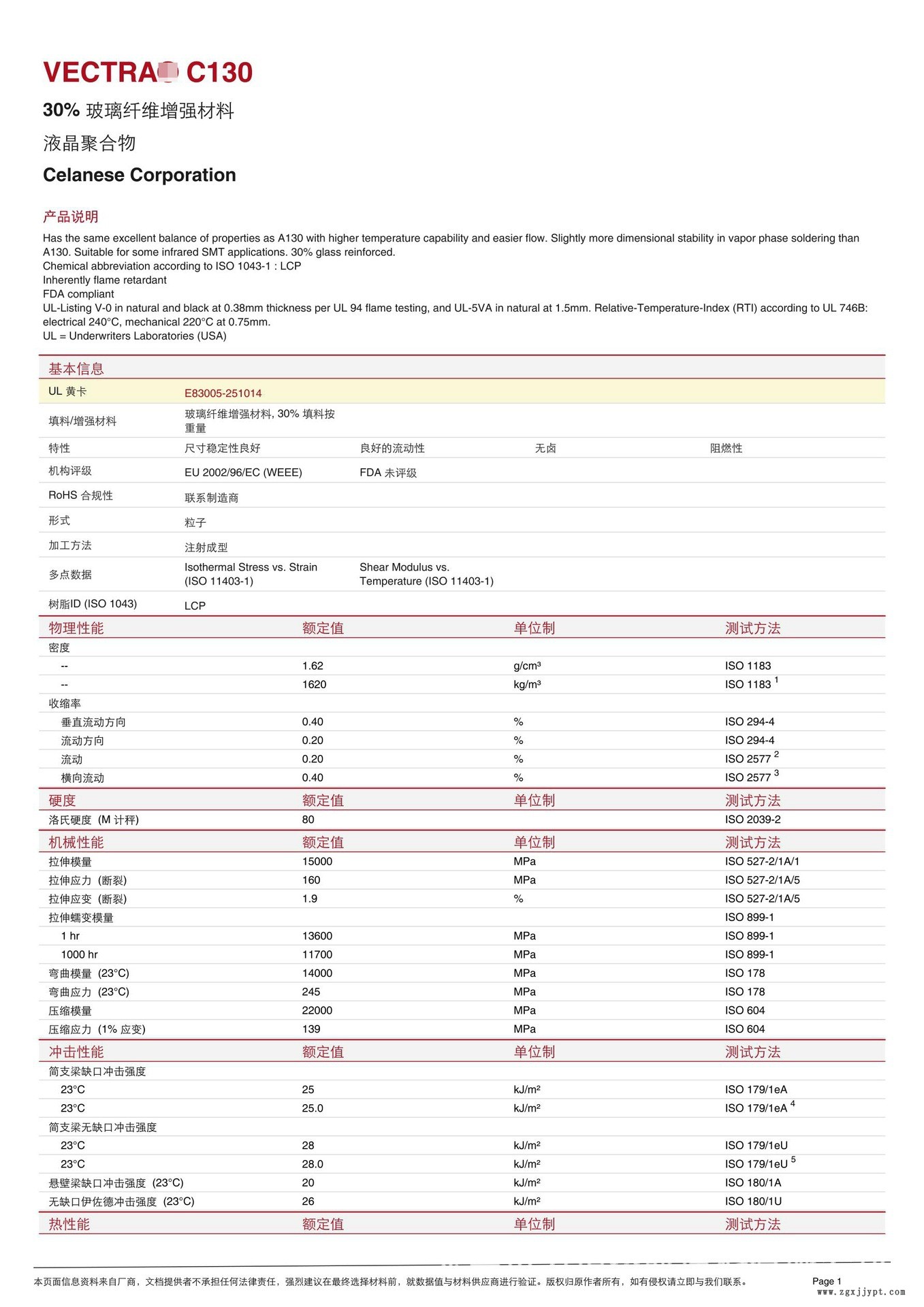 LCP/泰科納/C130 C130 30%玻纖增強(qiáng) 尺寸穩(wěn)定 耐高溫255度示例圖2