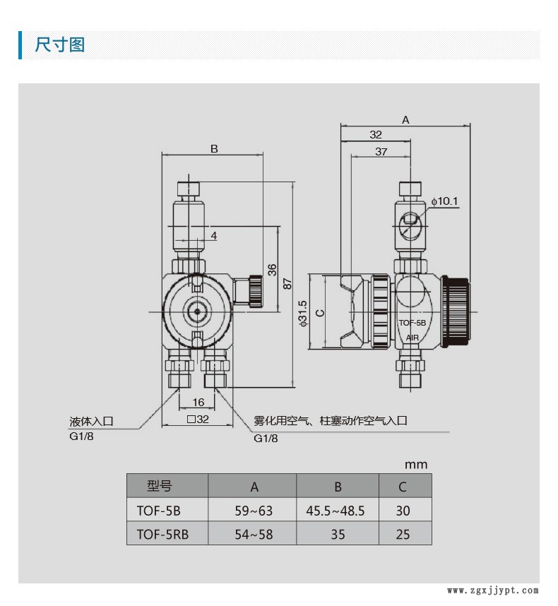 日本巖田自動噴槍 TOF-5B-05脫模劑噴槍 液體噴漆槍 自動噴漆槍示例圖3