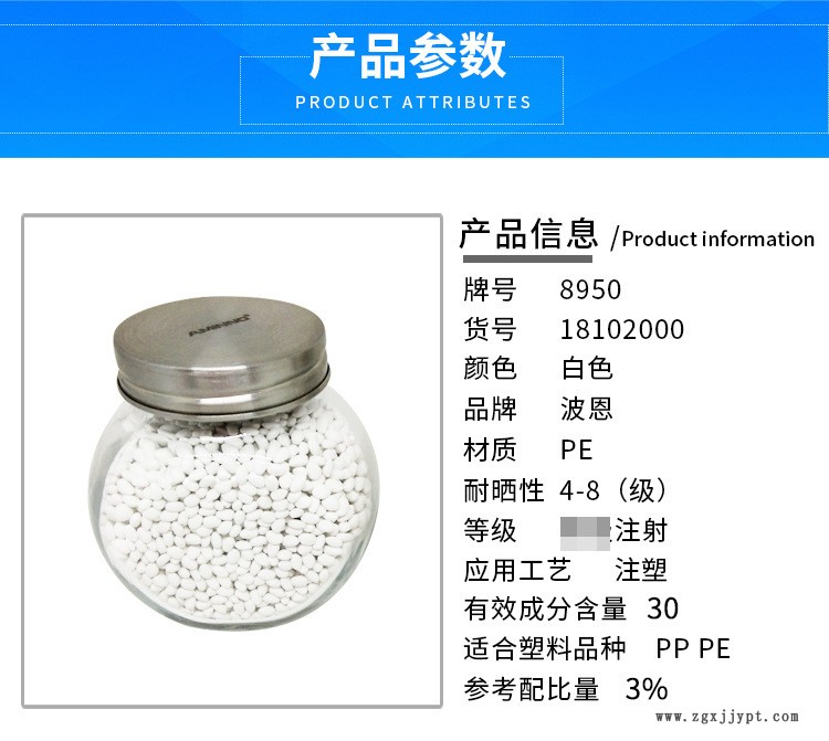 【廠家直銷】通用型PPPE高濃度乳白色母粒注塑吹膜特白色母料示例圖2