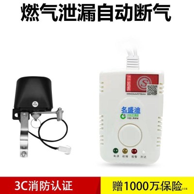 天然氣報(bào)警器自動(dòng)斷氣家用燃?xì)庑孤﹫?bào)警器煤氣探測(cè)器消防認(rèn)證電磁閥機(jī)械手自動(dòng)斷氣1000萬(wàn)保險(xiǎn)AT300